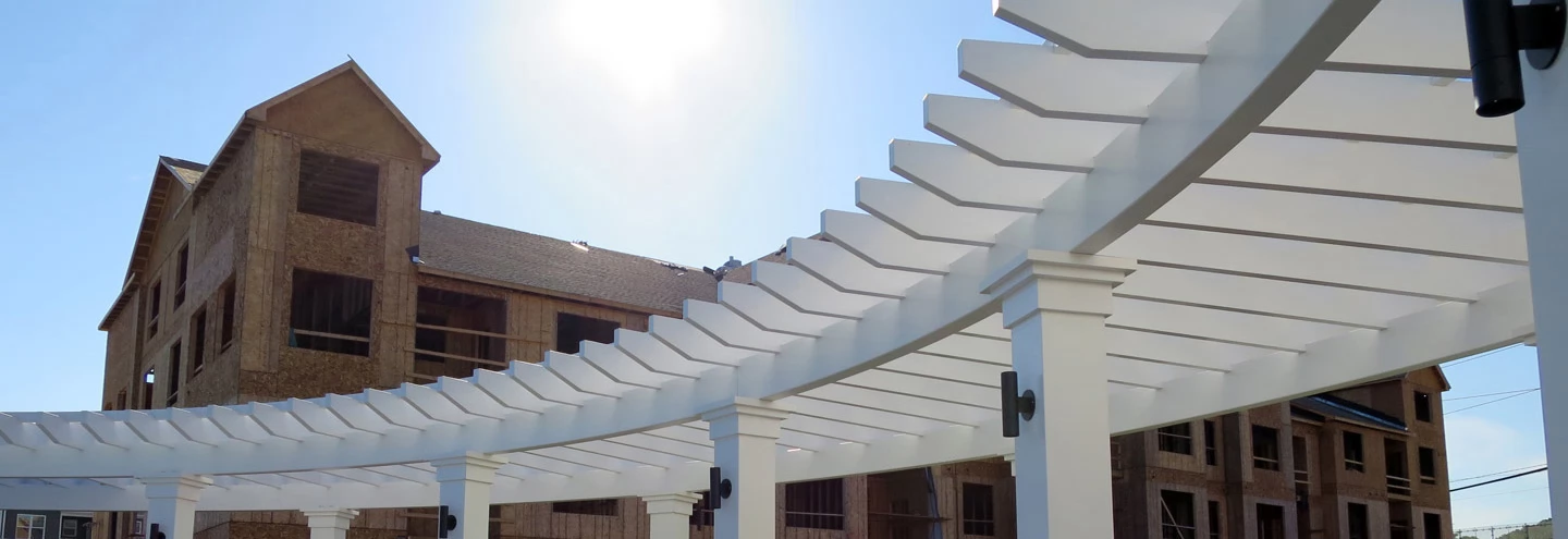 Commercial pergola installation