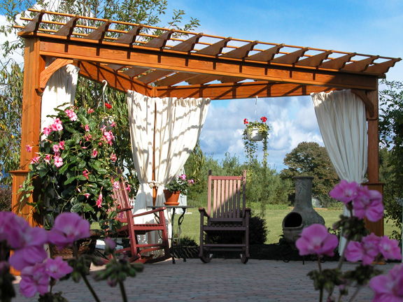 A triangluar pergola