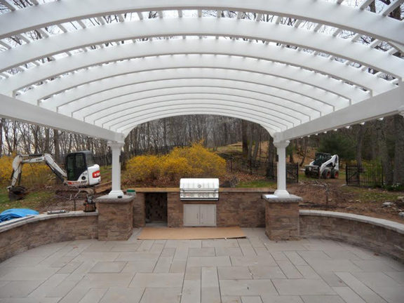 arched top vinyl pergola